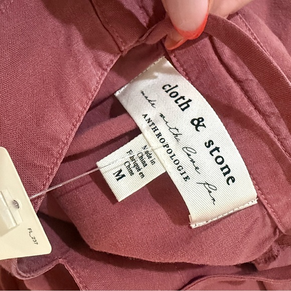 NWT $98 Anthropologie Cloth & Stone Becky Blouse Tencel Mauve Tunic Top Size M - Picture 6 of 6